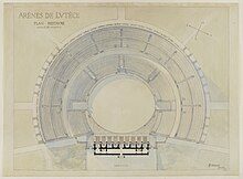 Reconstitution fantasmée du plan des arènes par J. C. Formigé (1914-1916)
