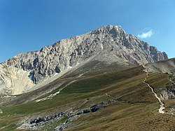 Gran Sasso, la plej alta monto de Apeninoj.