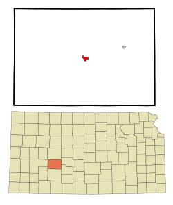 Location within Hodgeman County and Kansas