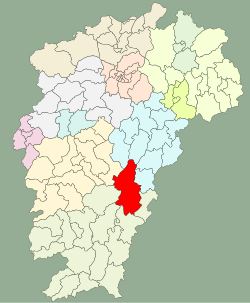 Location in Jiangxi