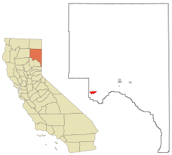 Location in Lassen County and the state of California