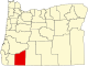 State map highlighting Jackson County