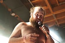 Tim Harrington of Les Savy Fav performs at the Noise Pop Festival in San Francisco on March 1, 2009