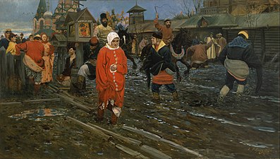 Andreï Riabouchkine : Rue de Moscou un jour de fête au XVIIe siècle, 1895.