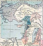 Tentara Salib bermaksud menuju Edessa, terlihat di sini di sebelah kanan peta ini (s.1140), dialihkan ke Damaskus oleh Raja Baldwin III dari Yerusalem.