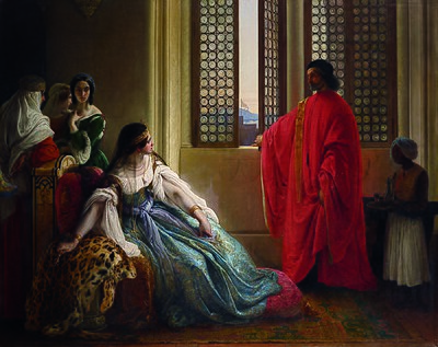 Hayez_-_Giorgio_Cornaro_inviato_a_Cipro_dalla_Repubblica_Veneta_fa_conoscere_alla_regina_Caterina_Cornaro,_1842,_58AC00704