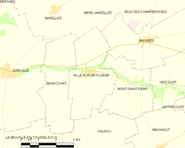 Mapa obce Ville-sur-Retourne