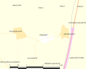Poziția localității Fransart