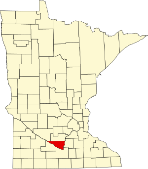 Map of Minnesota highlighting Nicollet County