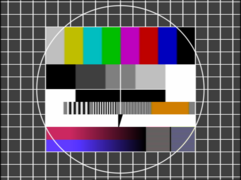 Standard 4:3 FuBK pattern showing anti-PAL lines near the bottom right. Generated by a DK-Technologies PT5300.