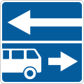 Leftward one-way street with reverse lane for buses