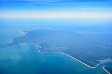 Aerial photograph of the northern part of the island in 2023