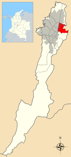 Location of the locality in the Capital District of Bogotá