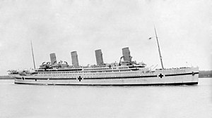 HMHS Britannic som lasarettsfartyg under första världskriget.