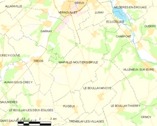 Carte de la commune de Marville-Moutiers-Brûlé.