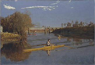 Thomas Eakins, Max Schmitt in a single scull, 1871.