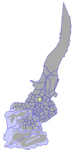 Kaupungin kartta, jossa Kastu korostettuna. Turun kaupunginosat