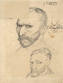 Dois Autorretratos, desenho, Paris, 1886, Museu Van Gogh, Amsterdã.