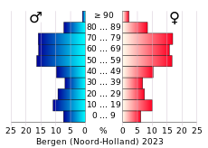 Bevolkingspiramide van de gemeente Bergen
