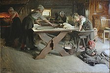 Anders Zorn obrador casero sueco en Dalarna, hacia 1889.