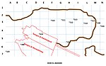 Planimetria schematica dell'area di Deir el-Bahari con l'indicazione delle Tombe dei Nobili presenti[N 4]