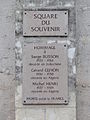 Plaquette square du Souvenir.