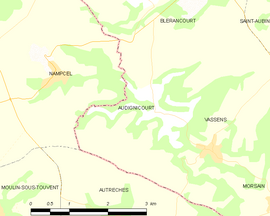 Mapa obce Audignicourt