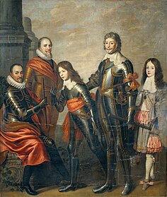 Vier generaties prinsen van Oranje - Willem I, Maurits en Frederik Hendrik, Willem II, Willem III, (1662)