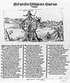 Deß gwesten Pfaltzgrafen Glück und Unglück, Spottschrift, die Figur Friedrichs wird hier mit einem alten Motiv, dem Glücksrad der Fortuna verbunden, 1621