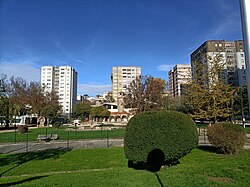 Campolongo com os seus edifícios de 12 andares