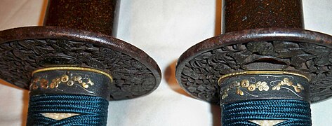 Daisho tsuba and fuchi (hand guard and hilt collar)