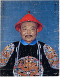 O líder Choros-Oirate Dauachi em traje Qing, após a Guerra Zungar-Qing. Pintura de Jean Denis Attiret.