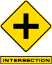 This Intersection sign appears above the clue box where the teams must join