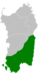 Giudicato di Cagliari Càlaris - Localizzazione