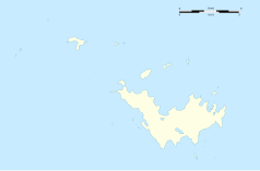 Mapa konturowa Saint-Barthélemy, na dole znajduje się punkt z opisem „Gustavia”