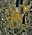 1974年の空中写真。「3×3の敷地」の南東に建てられた。