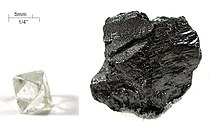 Слика: Diamond and graphite, two allotropes of carbon
