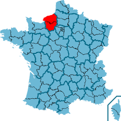 Ligging van Haute-Normandie in Frankrijk
