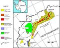 Geologische Karte des Grunehogna-Kratons und seiner Umgebung