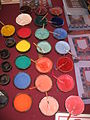 Pigment pots in the tent dedicated to Bhutanese traditional painting