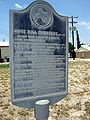 Historical marker in front of the Tilden Boot Hill Cemetery