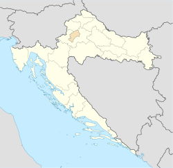 City of Zagreb (light orange) within Croatia (light yellow)