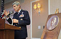 General Schwartz gives his keynote speech during a ceremony at The New Jersey Aviation Hall.