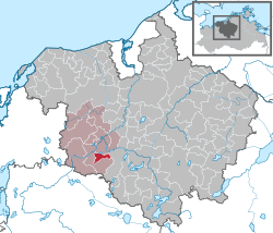 Elhelyezkedése Mecklenburg-Elő-Pomeránia térképén