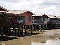 Perkampungan pantai Kampung Buli Sim Sim, Sandakan, menghadap daratan