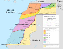 Marokok Mendebaldeko Saharan eraikitako harresia urteetan zehar