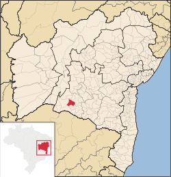 Guanambi in a Bahia map.