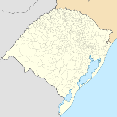 Mapa konturowa Rio Grande do Sul, u góry nieco na lewo znajduje się punkt z opisem „Porto Vera Cruz”