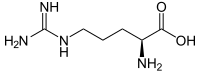 Stereo, skeletal formula of arginine (S)