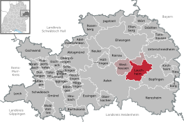 Kaart van Lauchheim